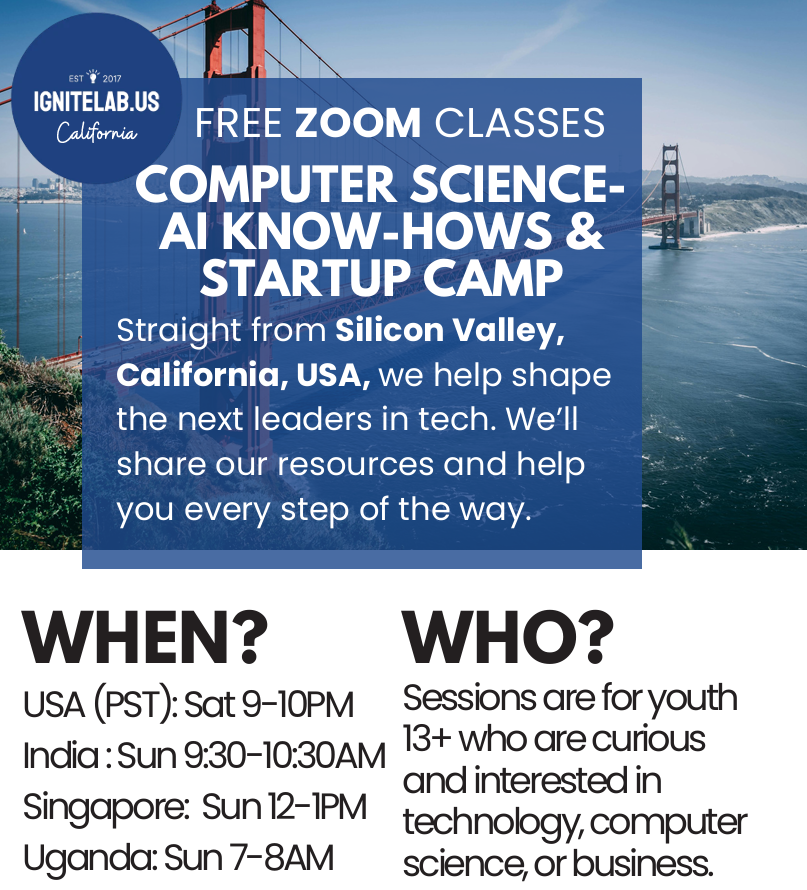 Free Zoom Classes: Computer Science, AI & Startup Camp